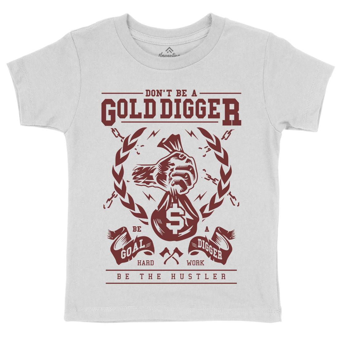 Gold Digger Kids Organic Crew Neck T-Shirt Quotes A235