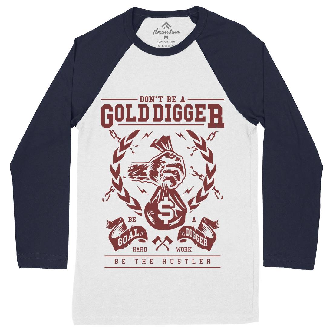 Gold Digger Mens Long Sleeve Baseball T-Shirt Quotes A235