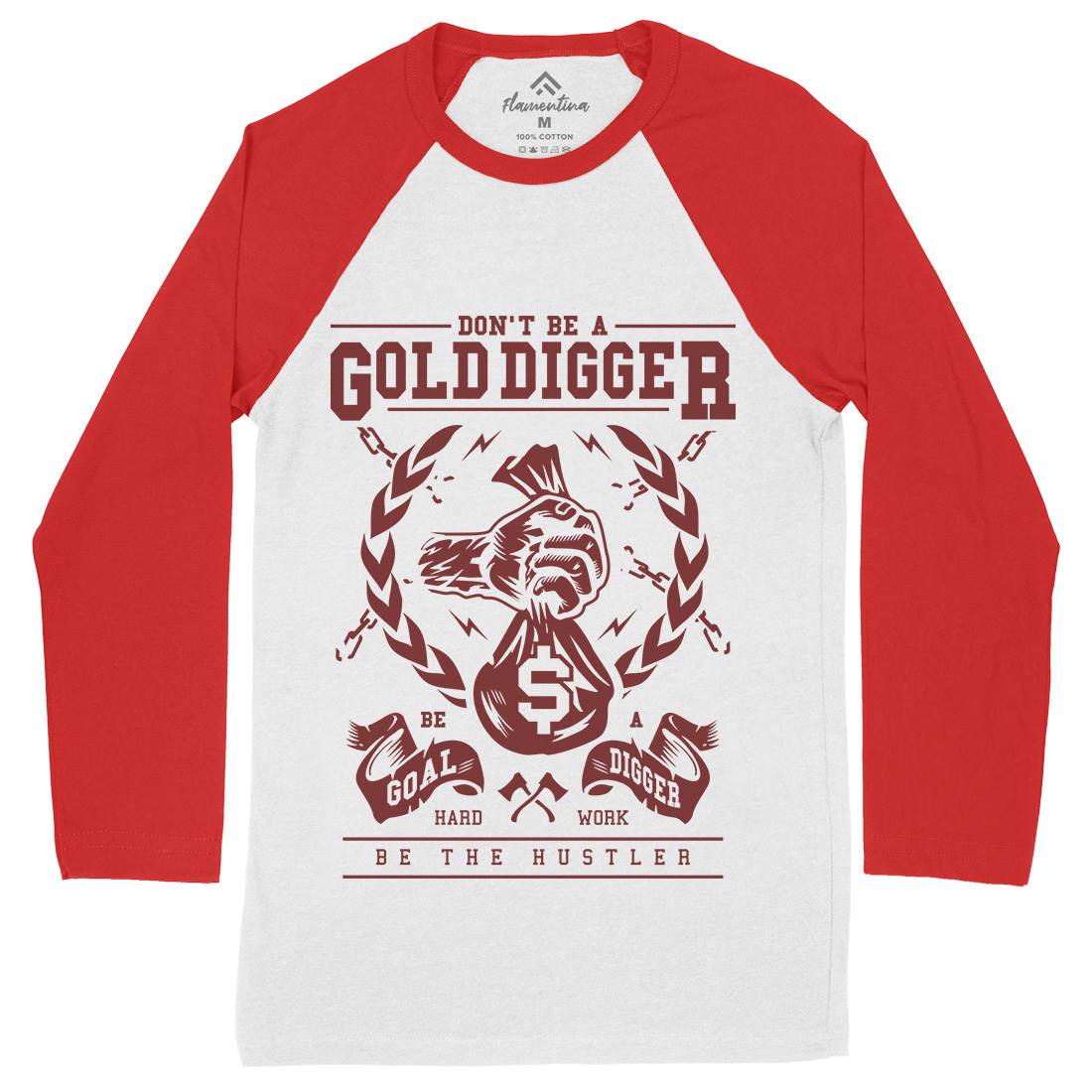 Gold Digger Mens Long Sleeve Baseball T-Shirt Quotes A235