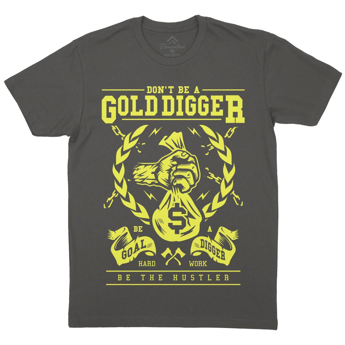 Gold Digger Mens Organic Crew Neck T-Shirt Quotes A235