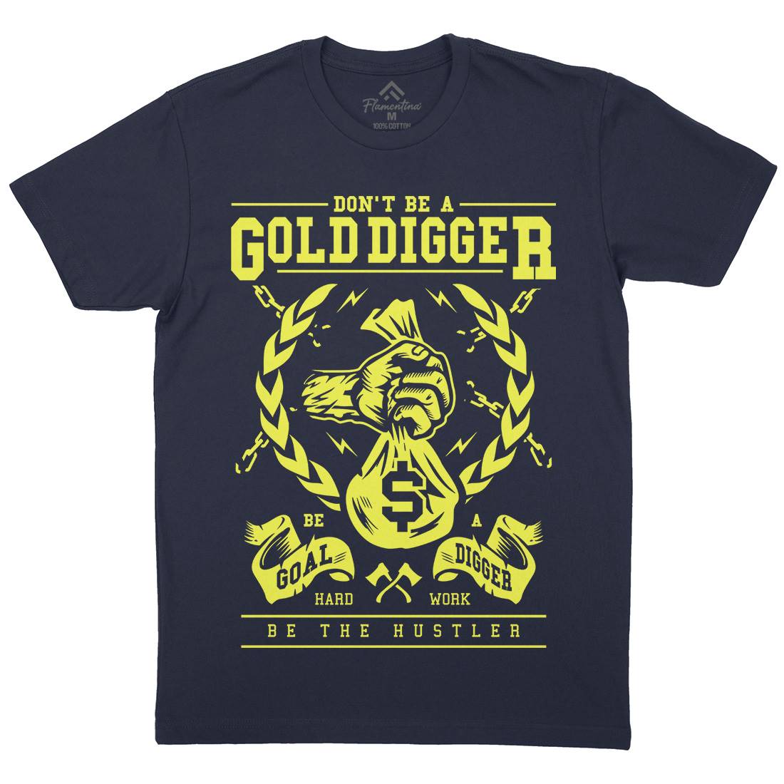 Gold Digger Mens Organic Crew Neck T-Shirt Quotes A235