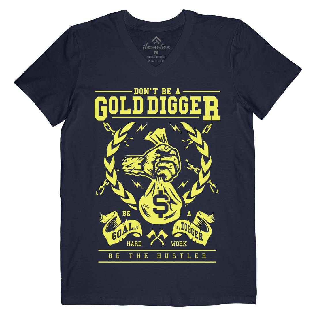 Gold Digger Mens Organic V-Neck T-Shirt Quotes A235