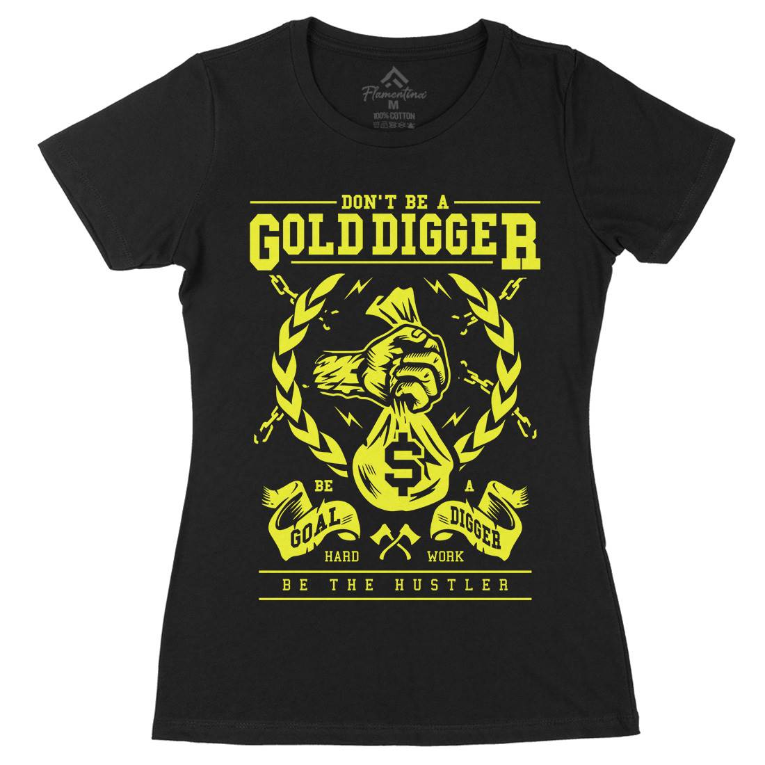 Gold Digger Womens Organic Crew Neck T-Shirt Quotes A235
