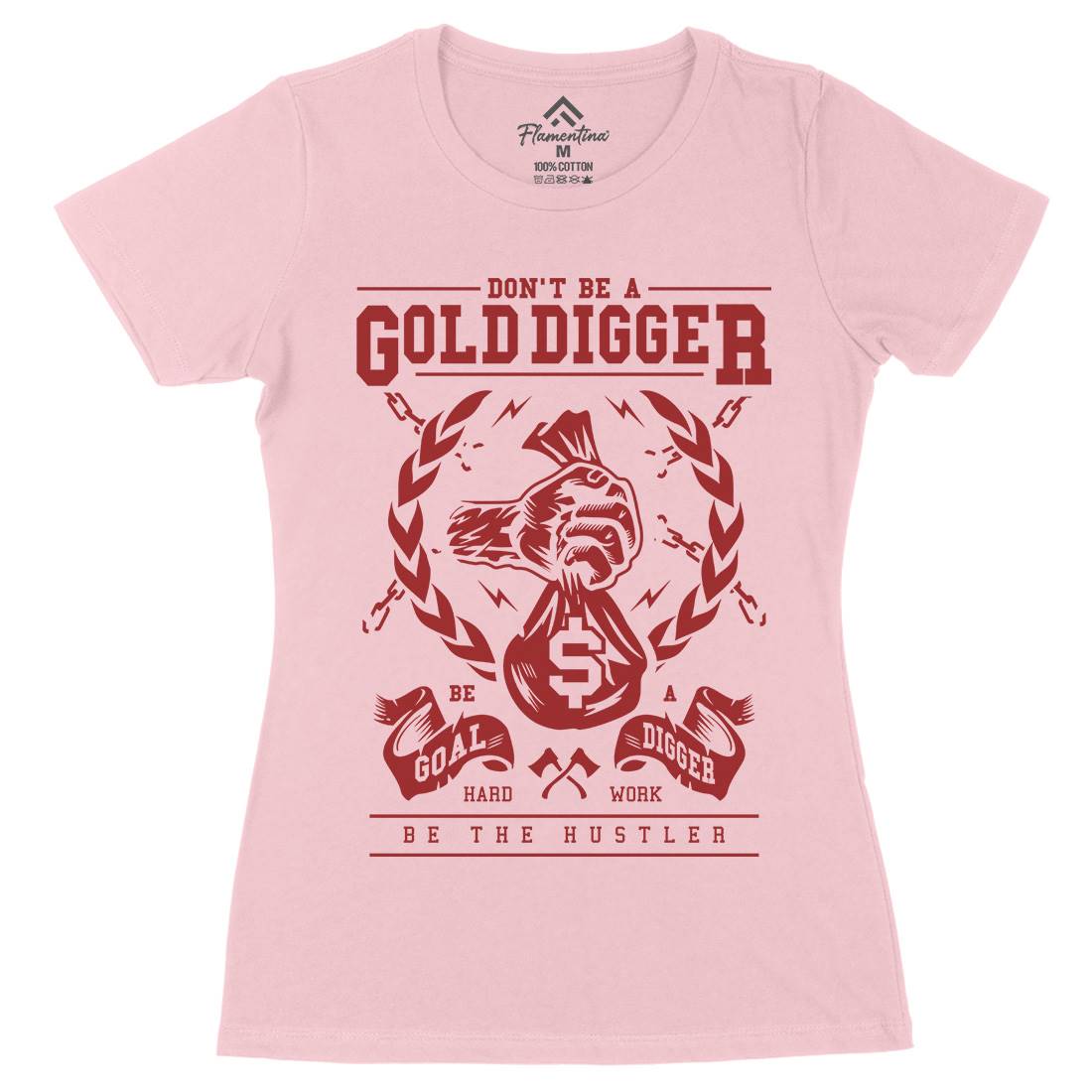 Gold Digger Womens Organic Crew Neck T-Shirt Quotes A235
