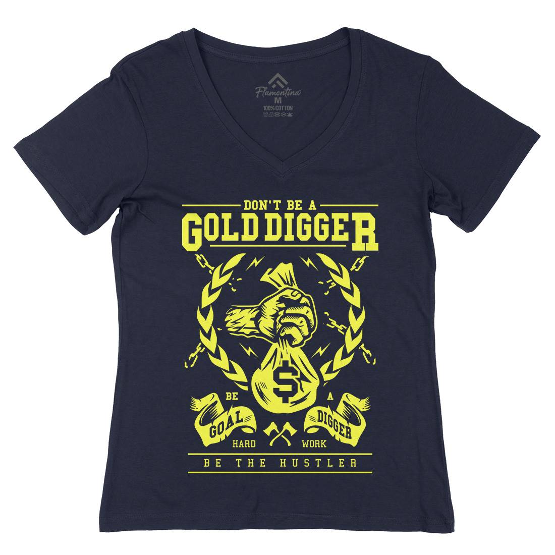 Gold Digger Womens Organic V-Neck T-Shirt Quotes A235