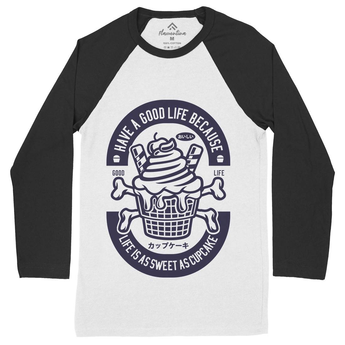 Good Life Mens Long Sleeve Baseball T-Shirt Food A236