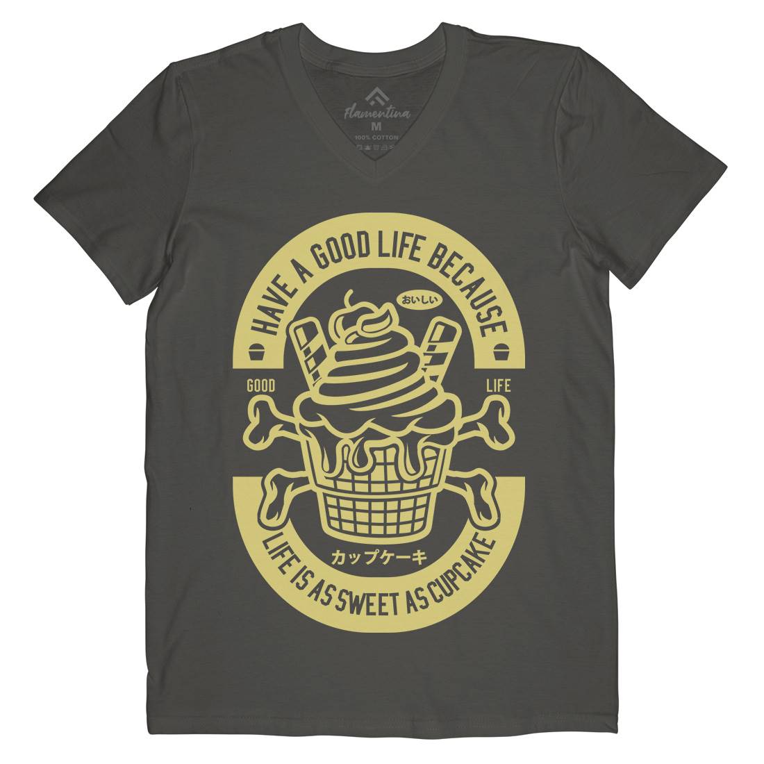 Good Life Mens V-Neck T-Shirt Food A236