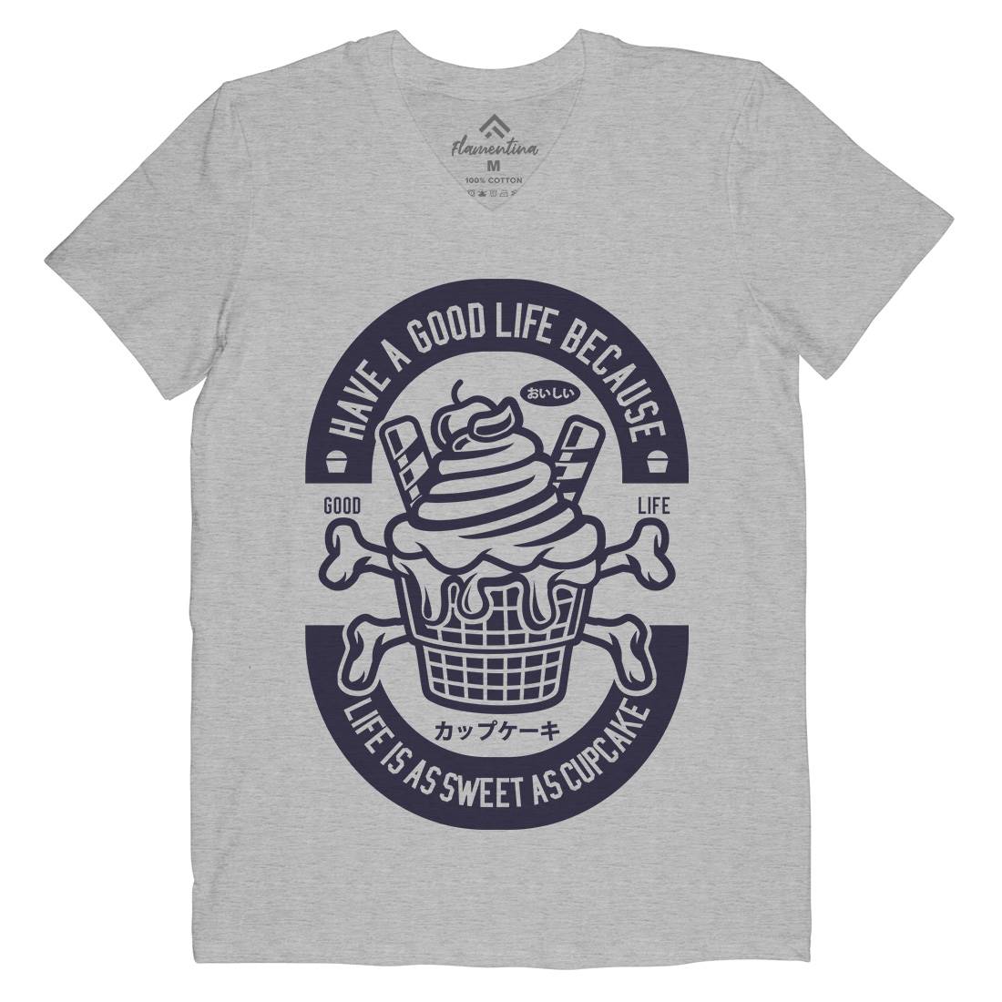Good Life Mens V-Neck T-Shirt Food A236