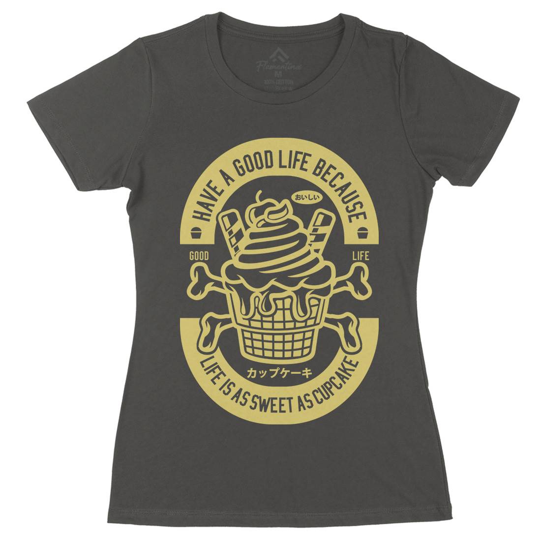 Good Life Womens Organic Crew Neck T-Shirt Food A236