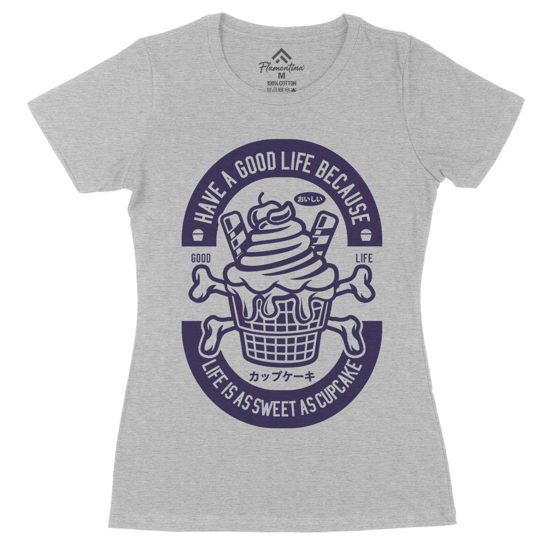 Good Life Womens Organic Crew Neck T-Shirt Food A236