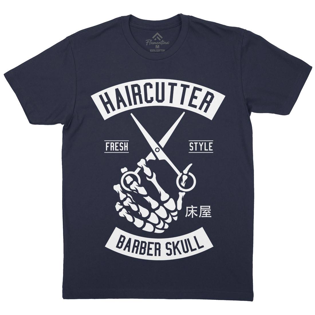 Haircutter Mens Organic Crew Neck T-Shirt Barber A237