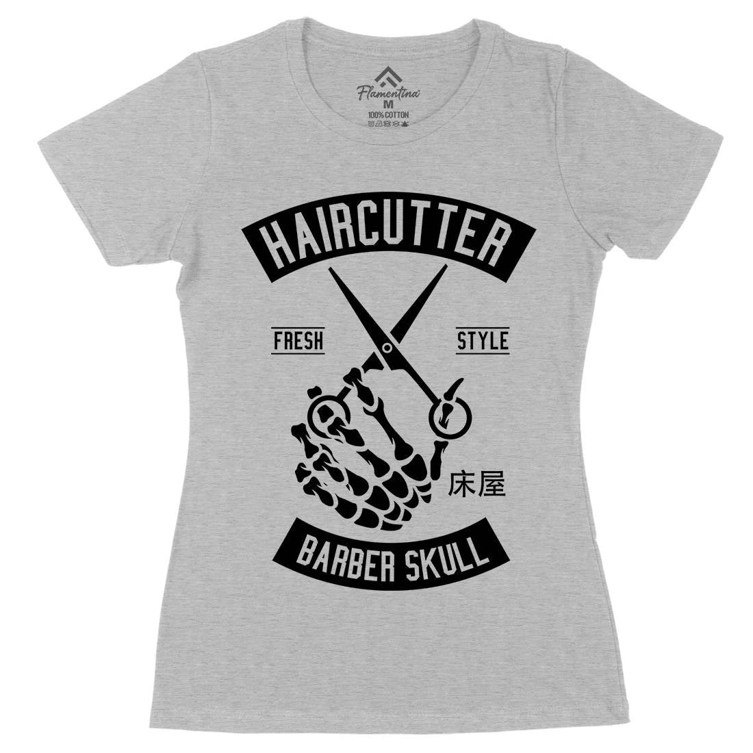 Haircutter Womens Organic Crew Neck T-Shirt Barber A237
