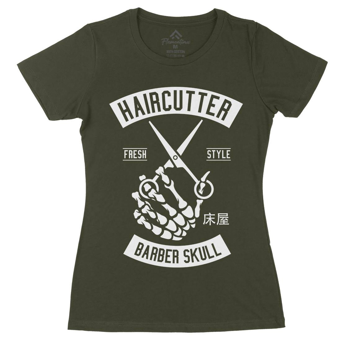 Haircutter Womens Organic Crew Neck T-Shirt Barber A237
