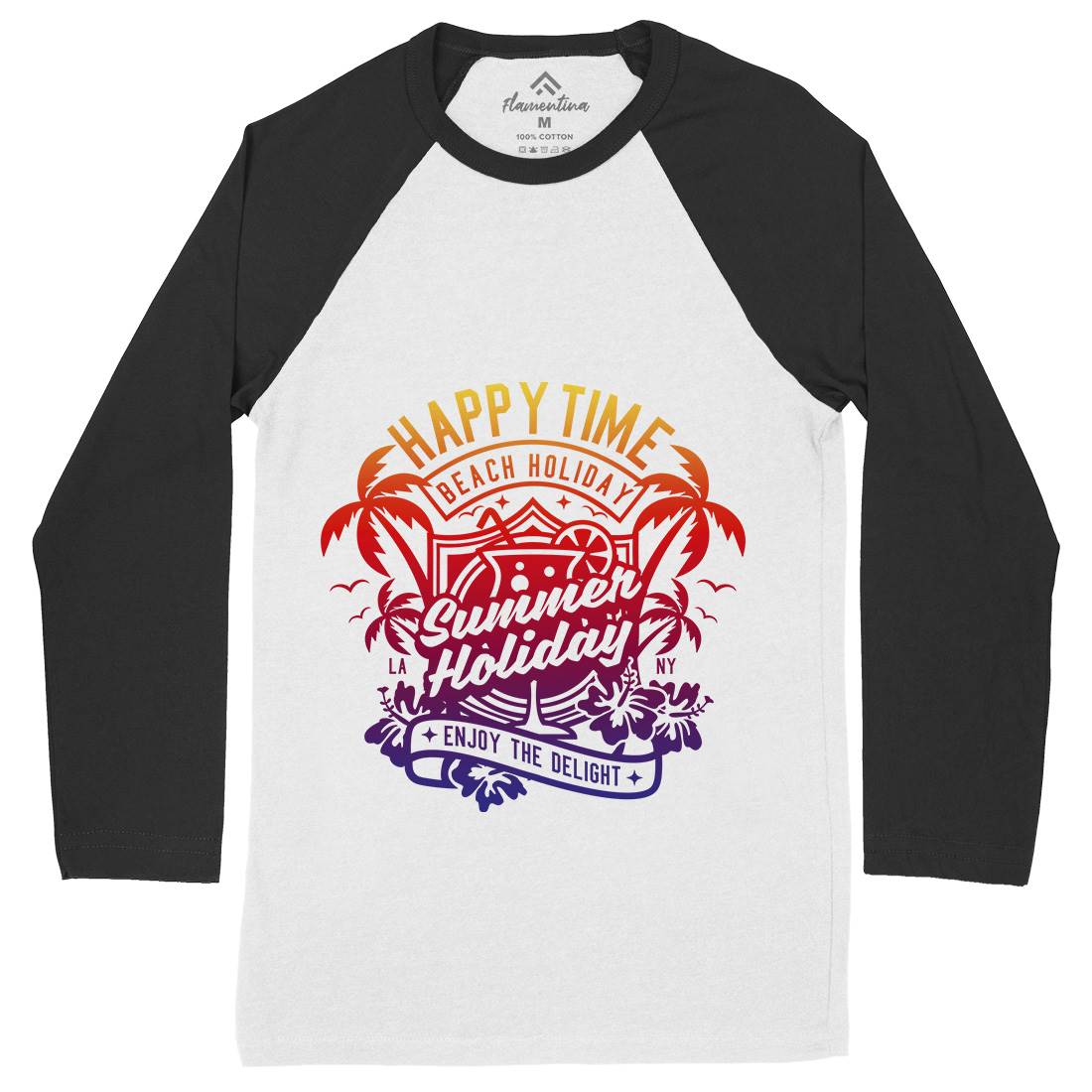 Happy Time Mens Long Sleeve Baseball T-Shirt Surf A238