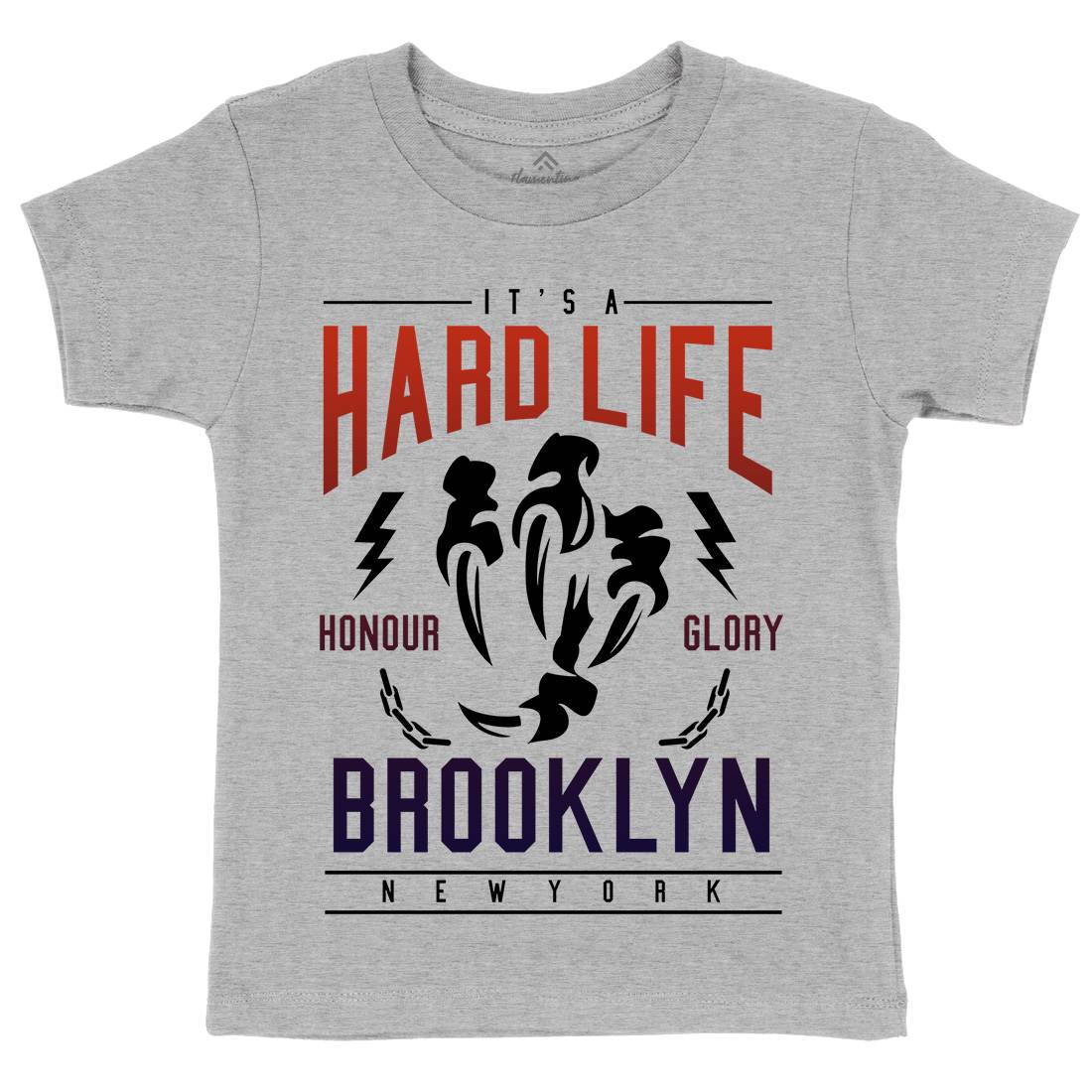 Hard Life Kids Organic Crew Neck T-Shirt Gym A239