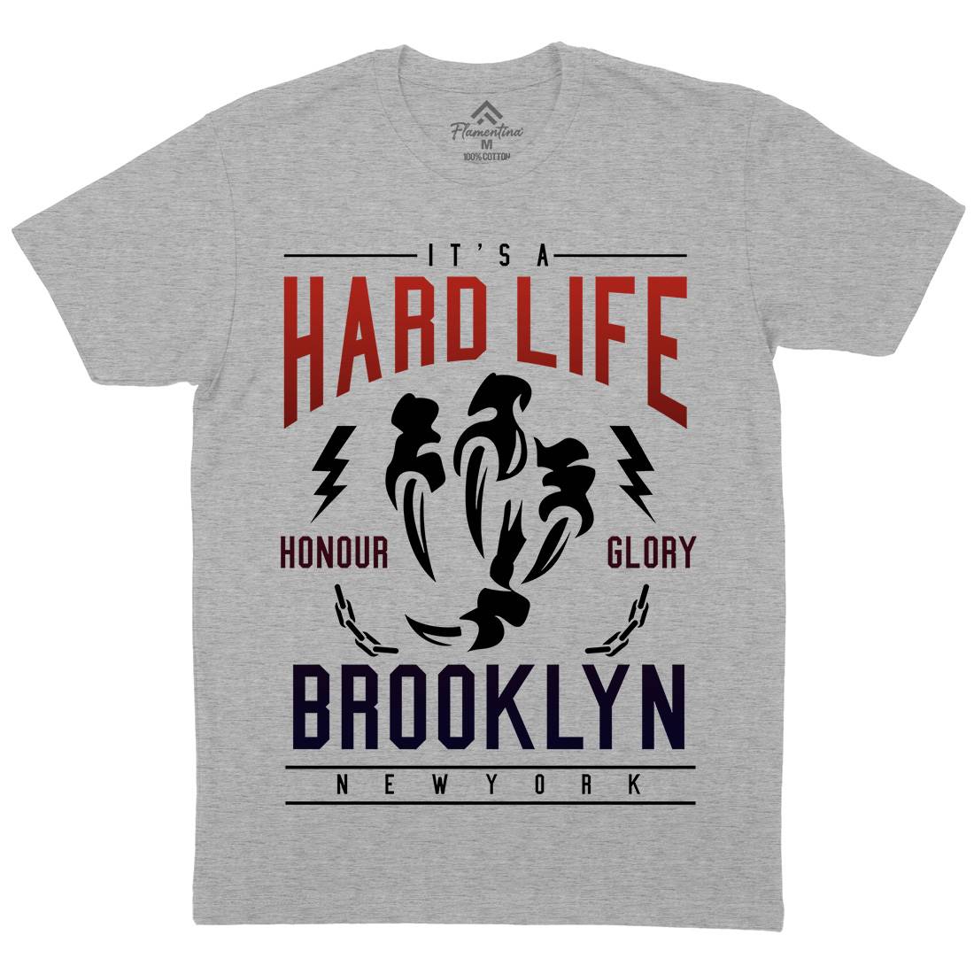 Hard Life Mens Organic Crew Neck T-Shirt Gym A239