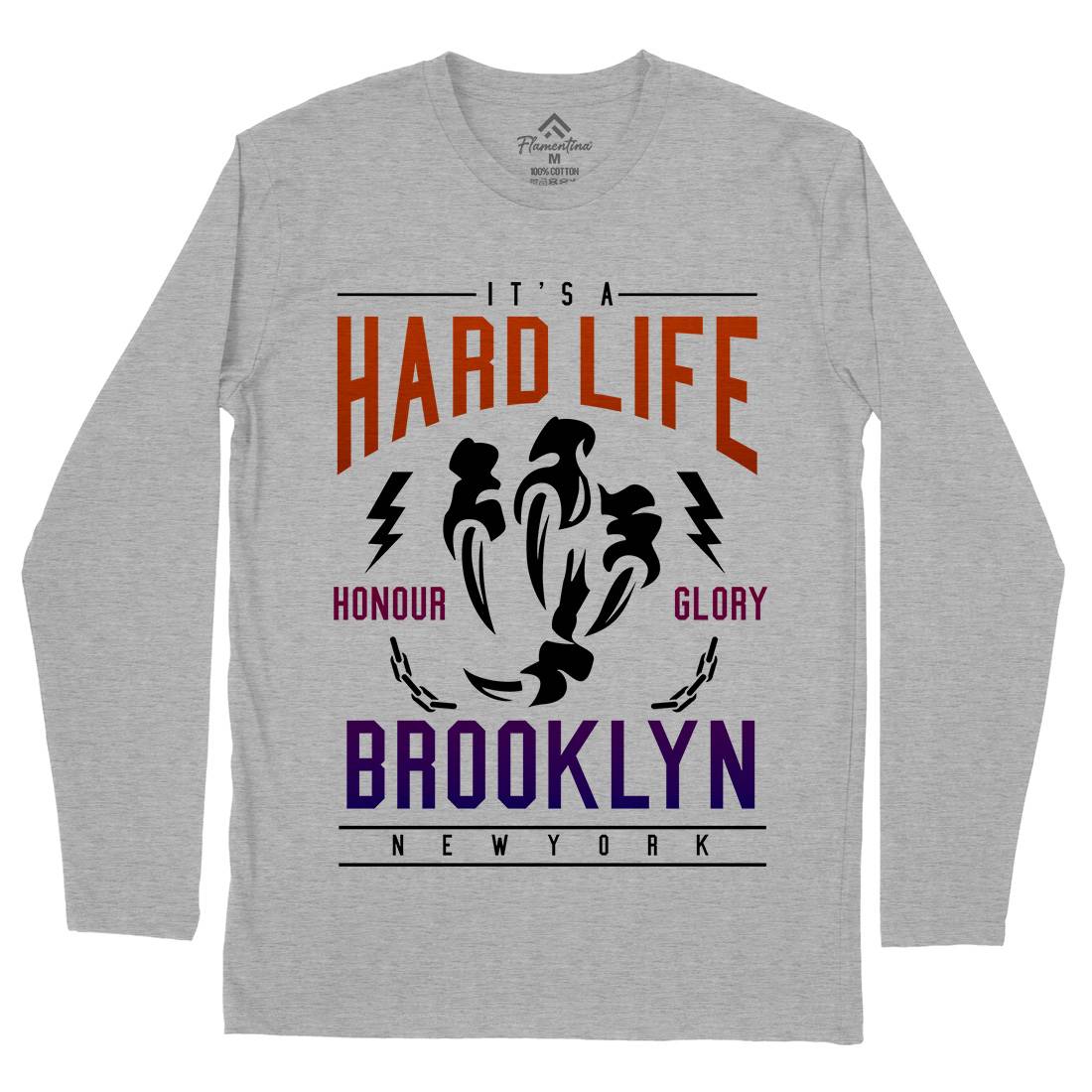 Hard Life Mens Long Sleeve T-Shirt Gym A239