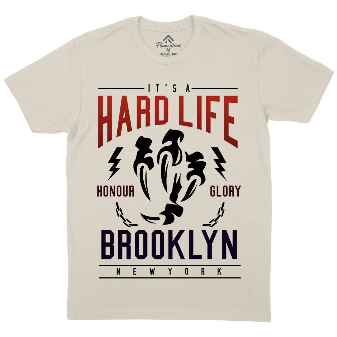 Hard Life Mens Organic Crew Neck T-Shirt Gym A239