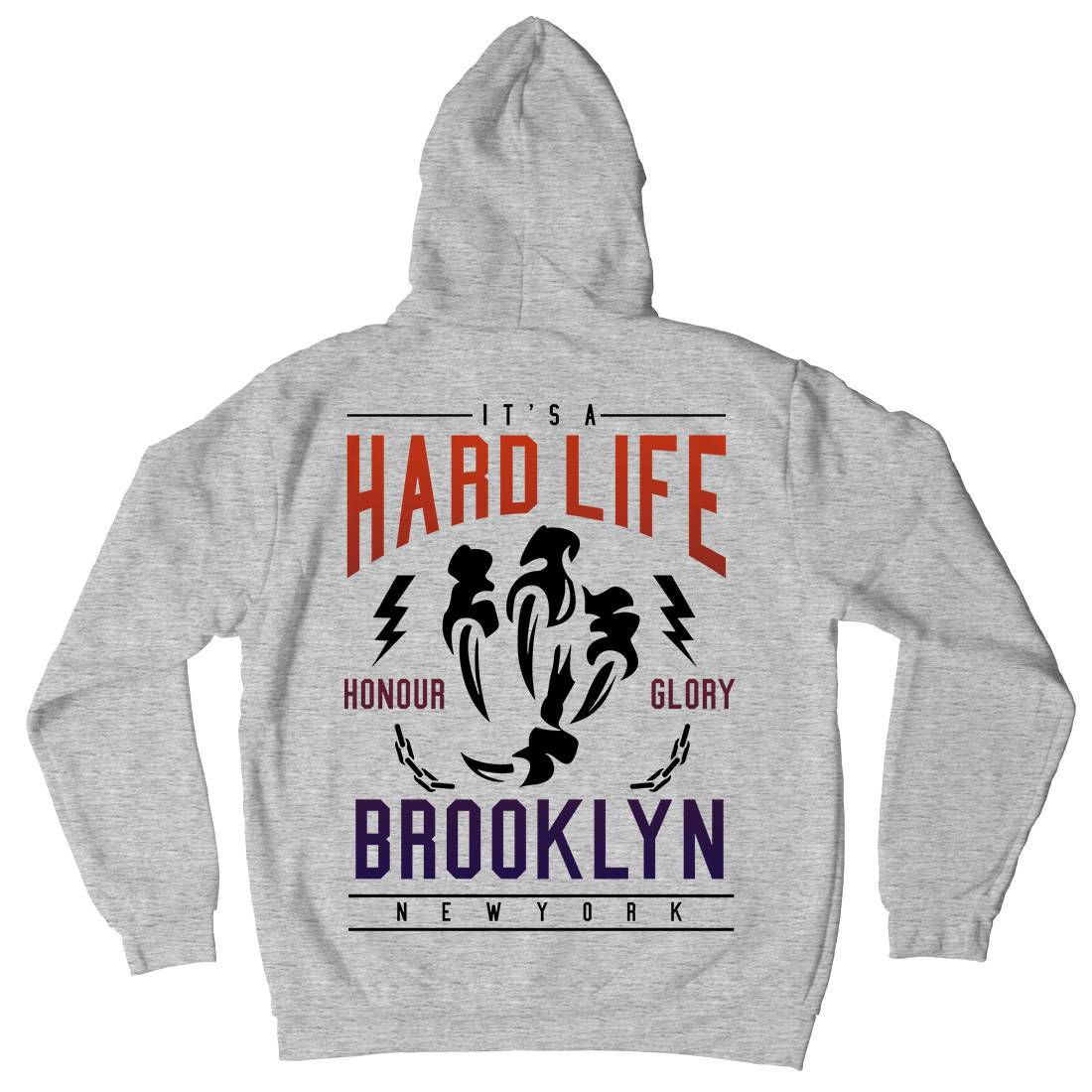 Hard Life Mens Hoodie With Pocket Gym A239