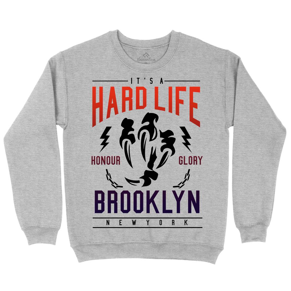 Hard Life Mens Crew Neck Sweatshirt Gym A239