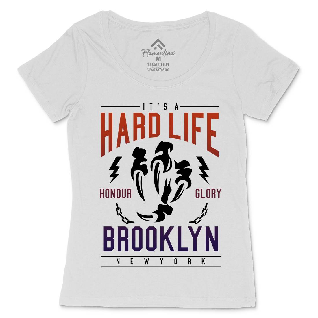 Hard Life Womens Scoop Neck T-Shirt Gym A239