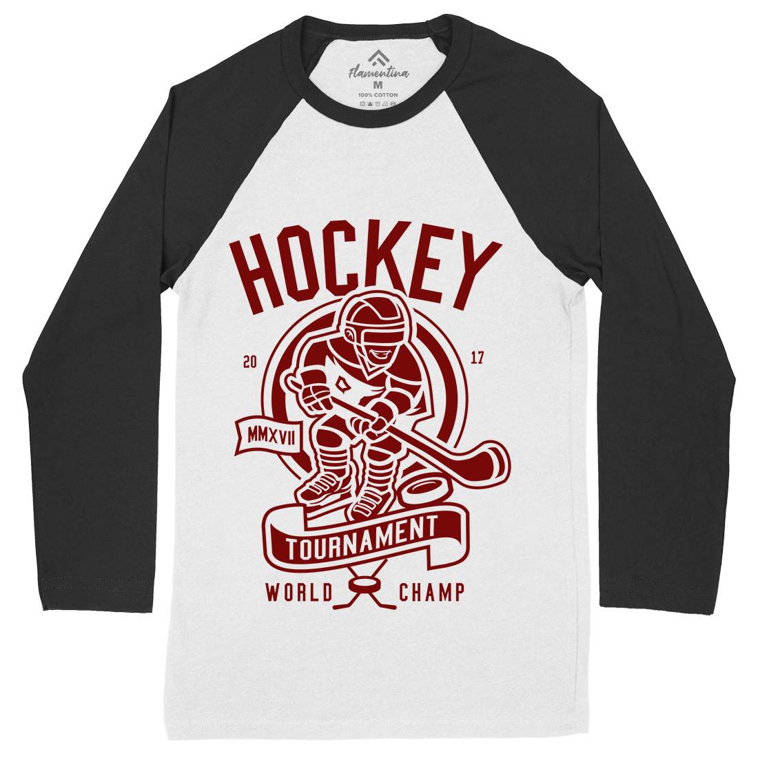 Hockey Mens Long Sleeve Baseball T-Shirt Sport A240