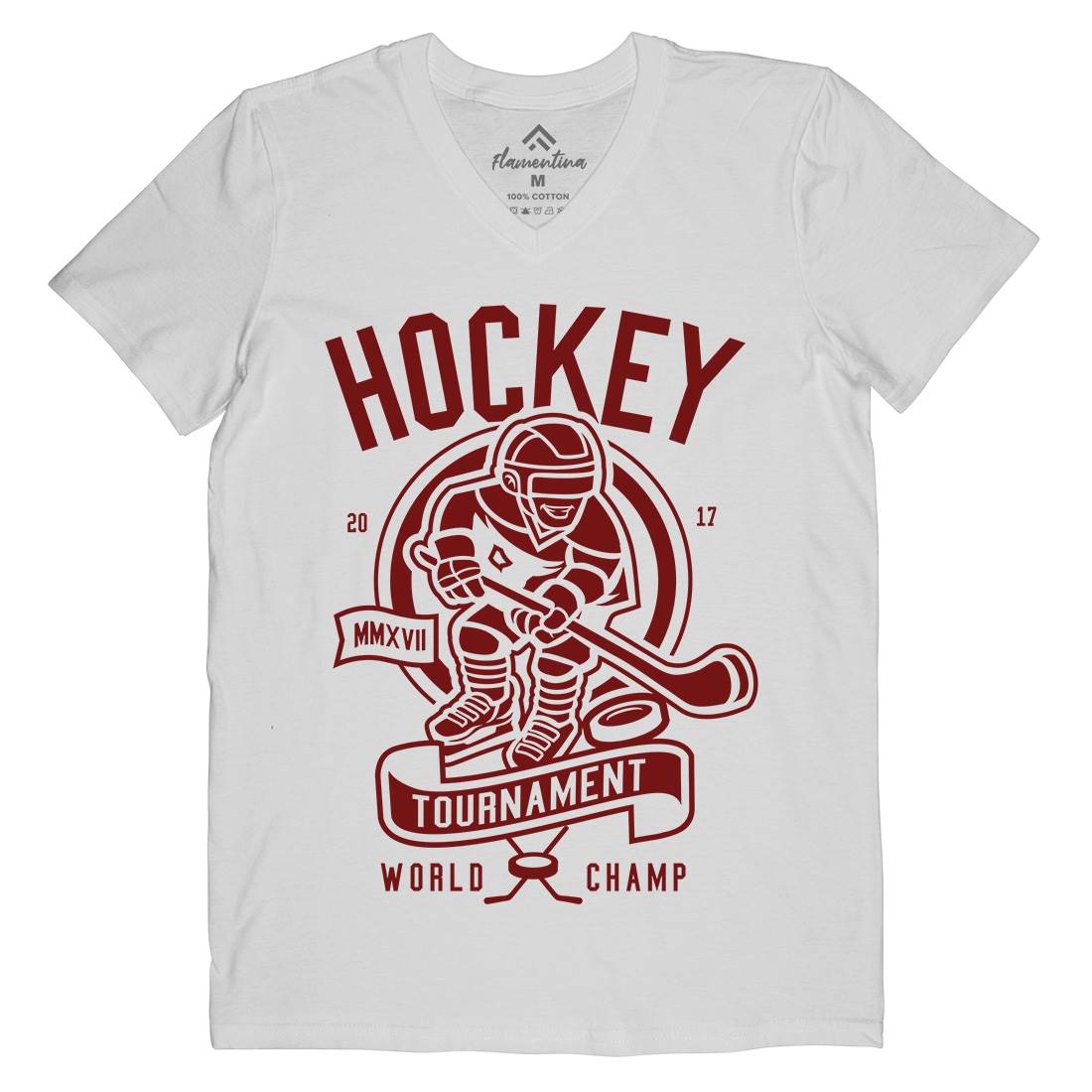 Hockey Mens Organic V-Neck T-Shirt Sport A240
