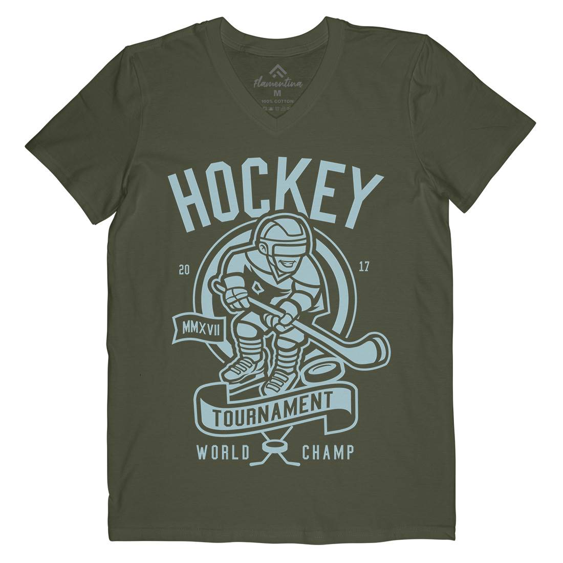 Hockey Mens Organic V-Neck T-Shirt Sport A240