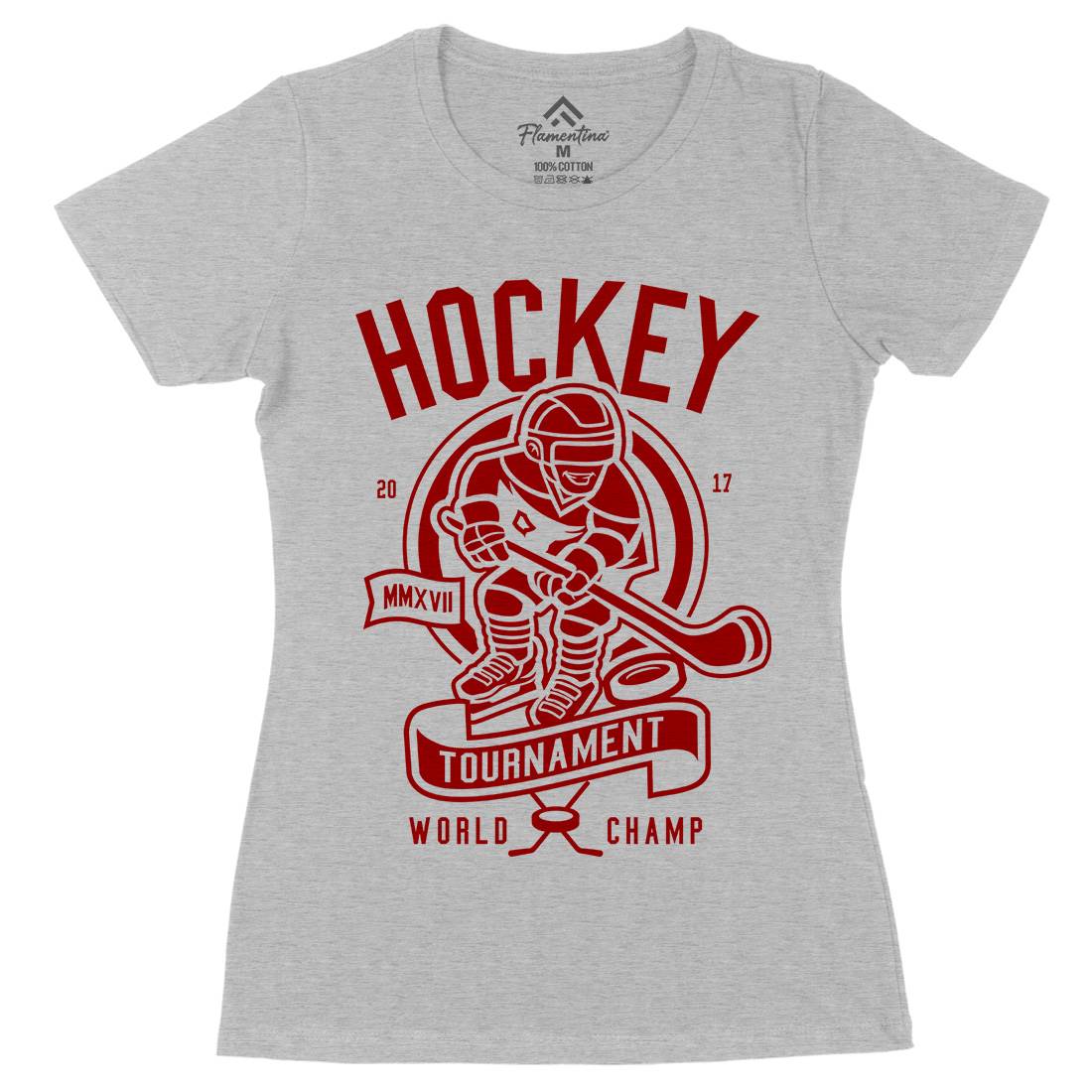 Hockey Womens Organic Crew Neck T-Shirt Sport A240