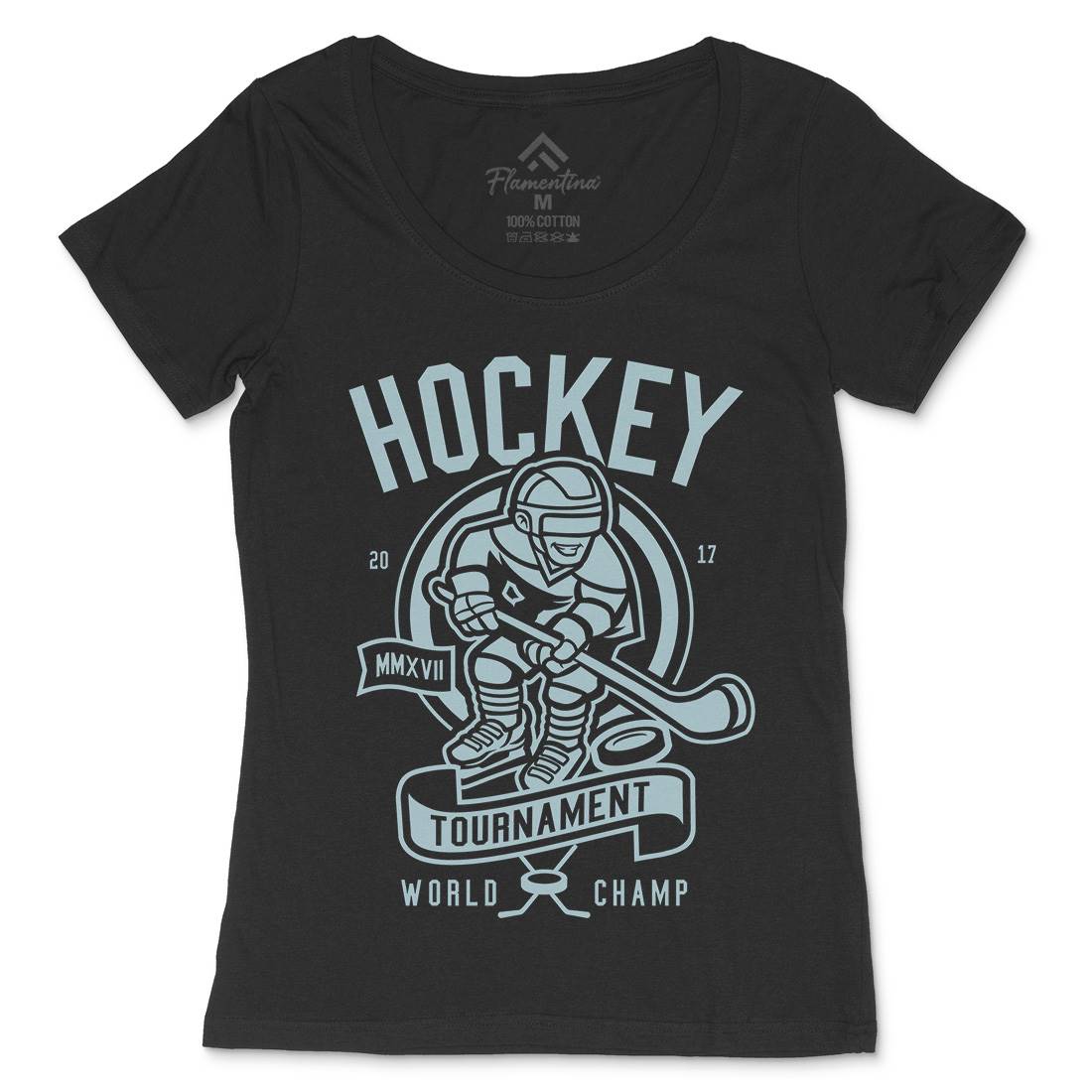 Hockey Womens Scoop Neck T-Shirt Sport A240