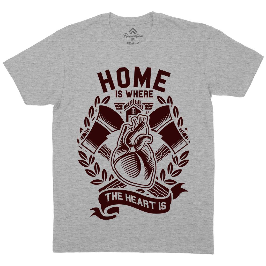 Home Mens Organic Crew Neck T-Shirt Quotes A241