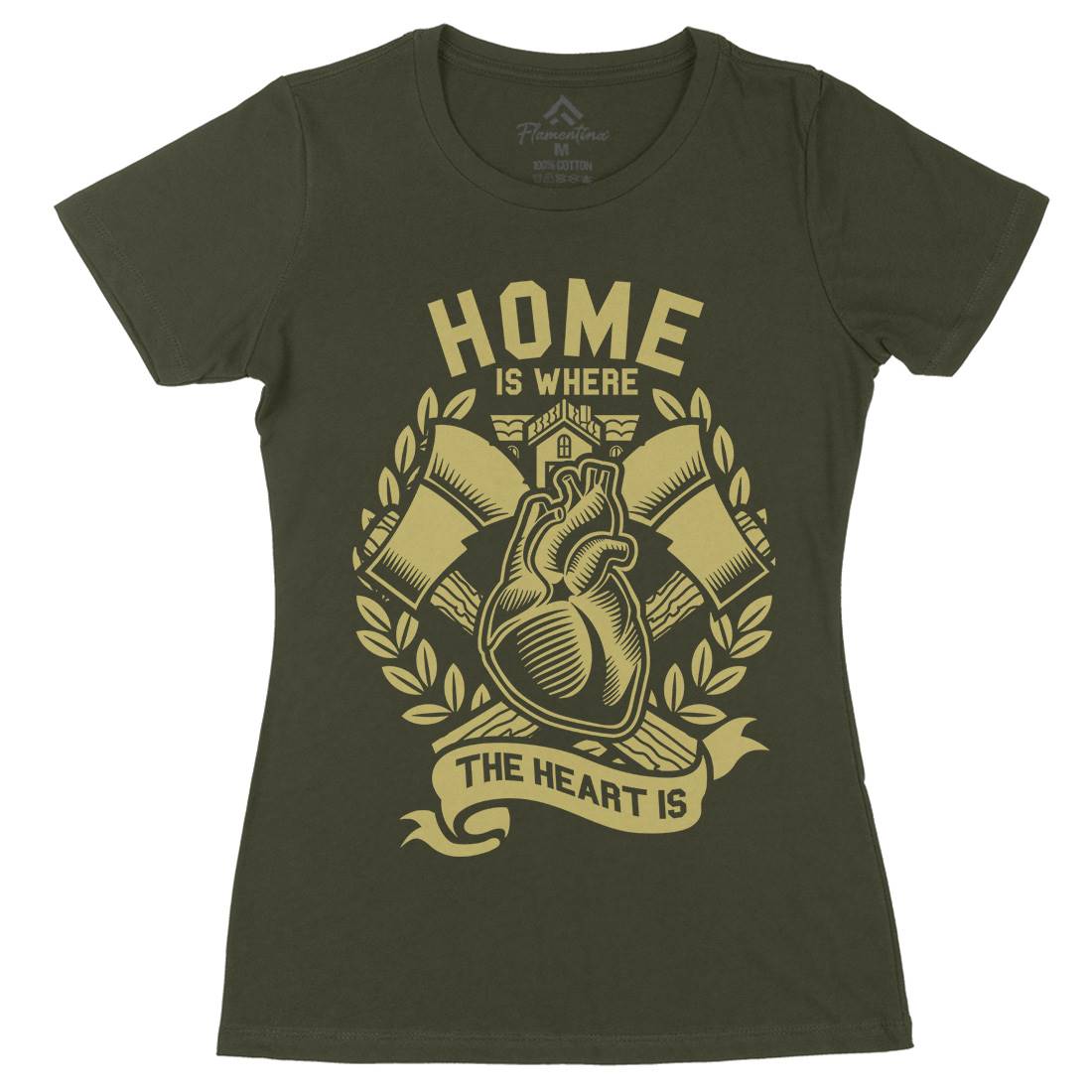 Home Womens Organic Crew Neck T-Shirt Quotes A241