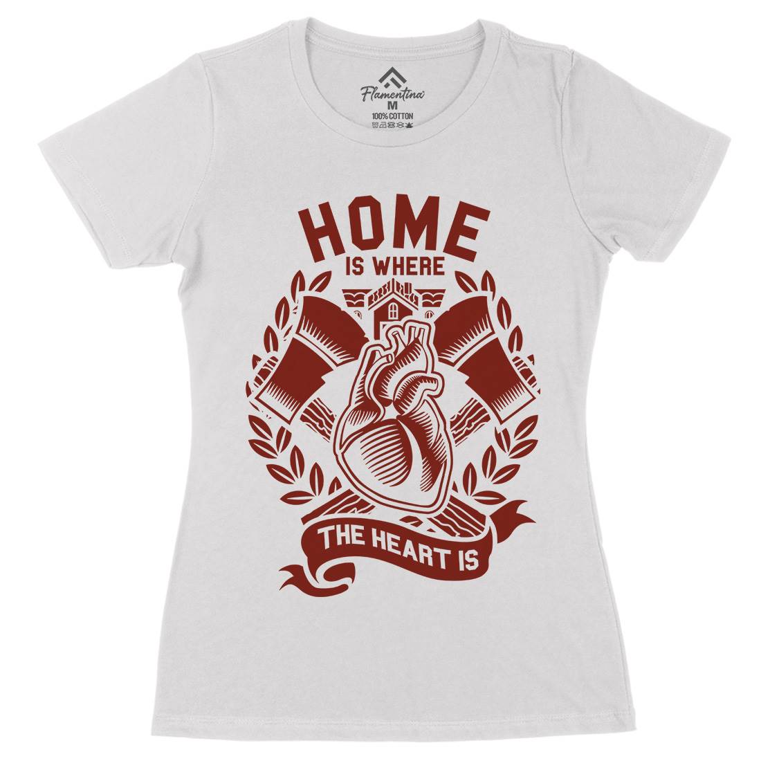 Home Womens Organic Crew Neck T-Shirt Quotes A241
