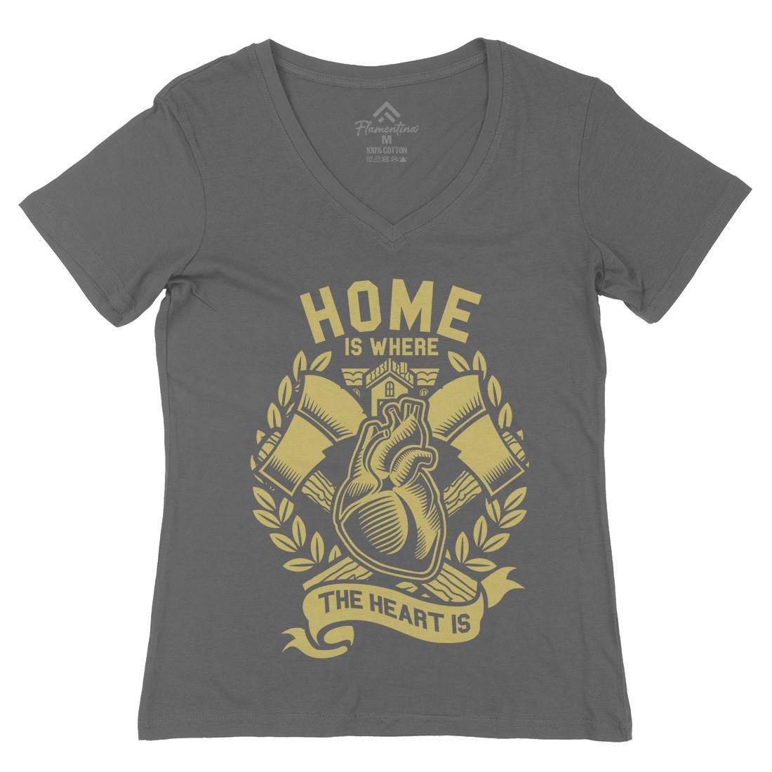 Home Womens Organic V-Neck T-Shirt Quotes A241