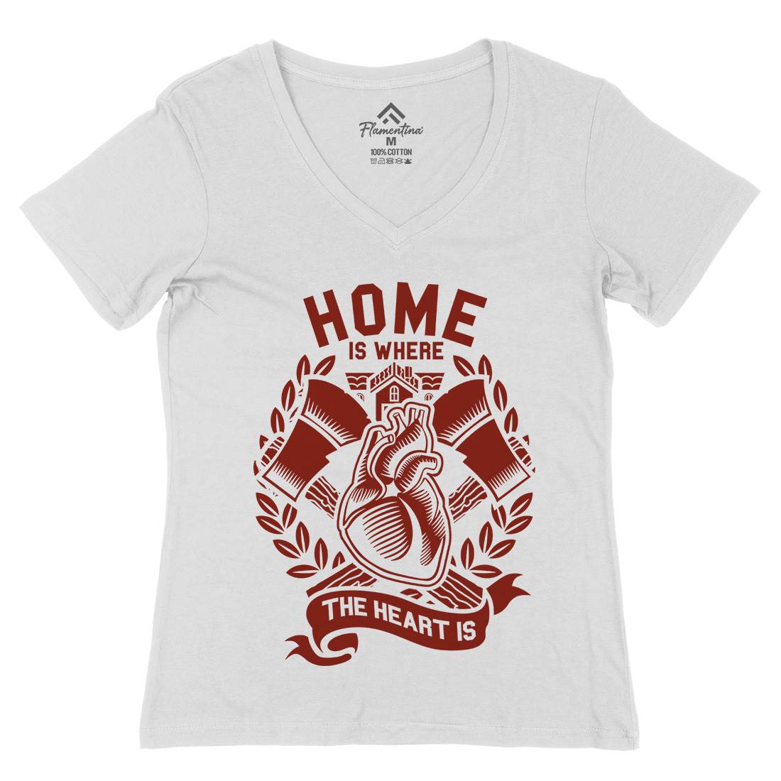 Home Womens Organic V-Neck T-Shirt Quotes A241