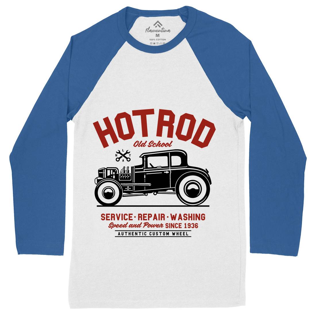 Hot Rod Mens Long Sleeve Baseball T-Shirt Cars A242