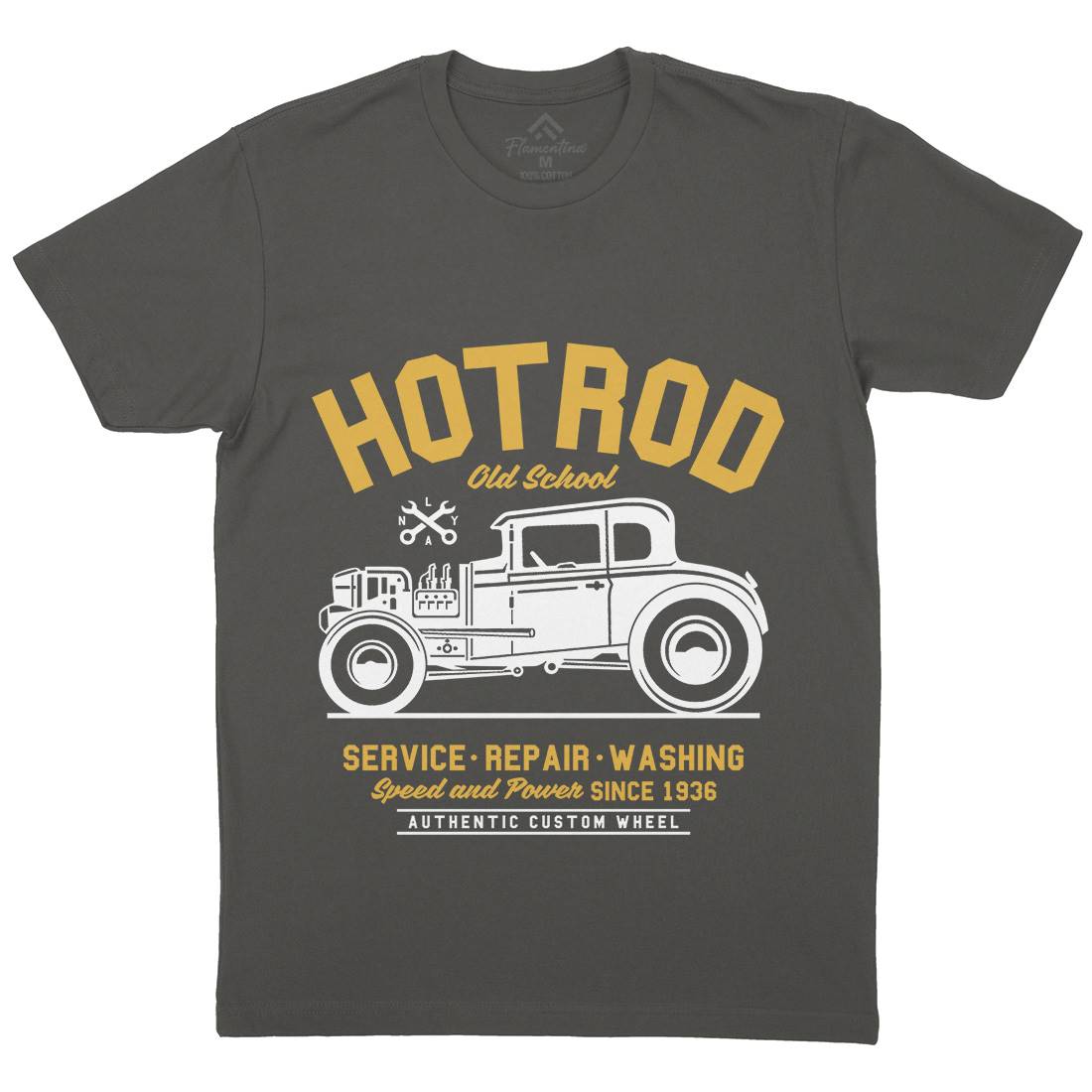Hot Rod Mens Organic Crew Neck T-Shirt Cars A242