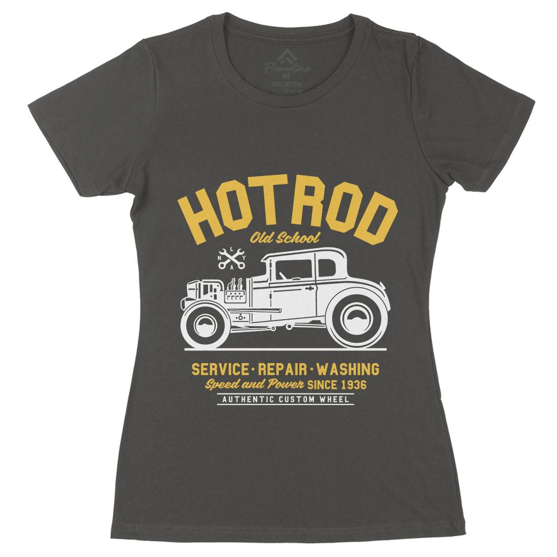 Hot Rod Womens Organic Crew Neck T-Shirt Cars A242