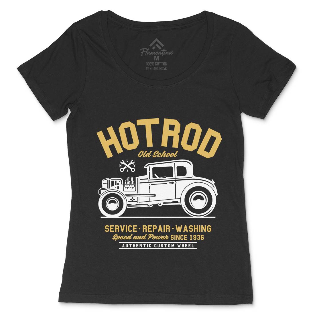 Hot Rod Womens Scoop Neck T-Shirt Cars A242