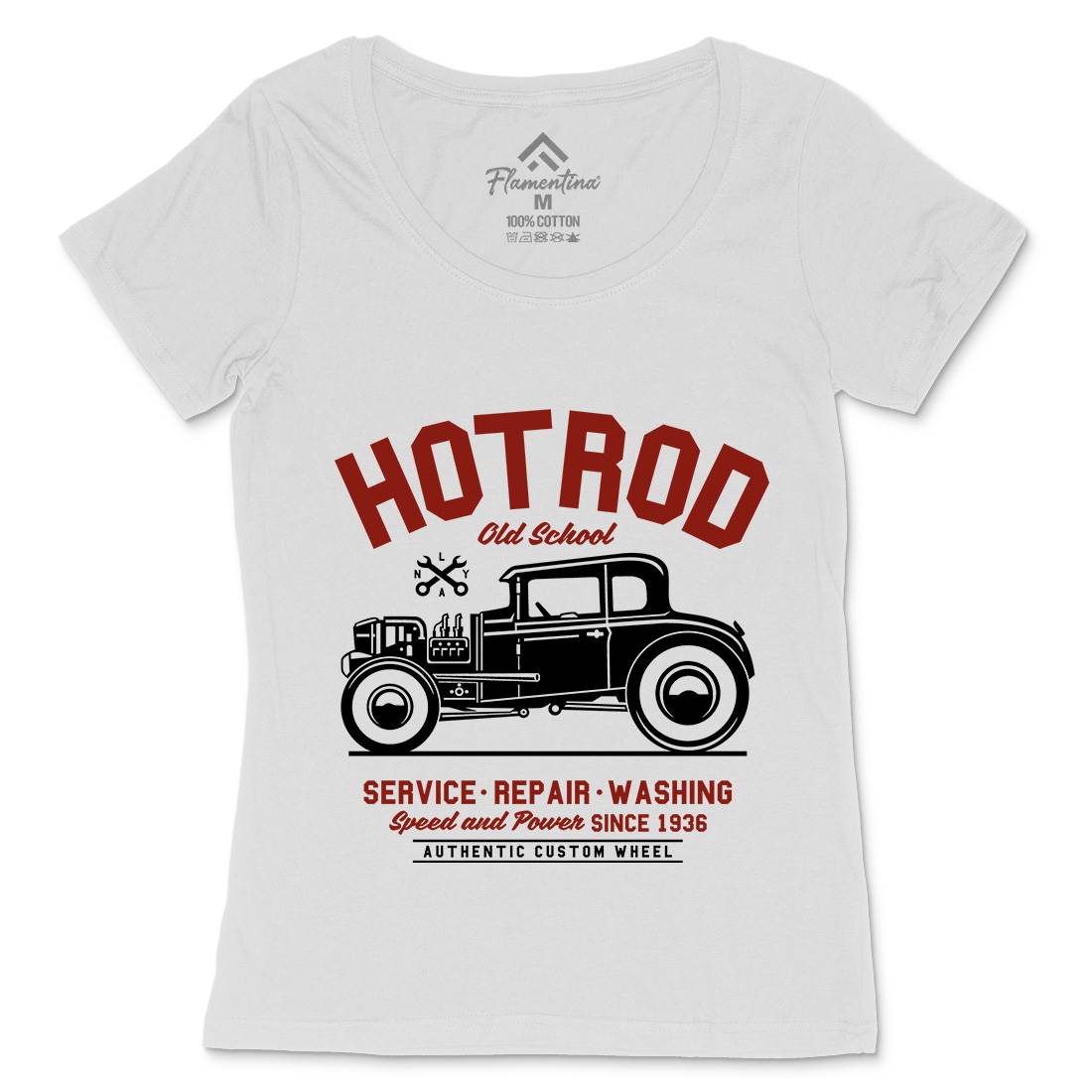 Hot Rod Womens Scoop Neck T-Shirt Cars A242