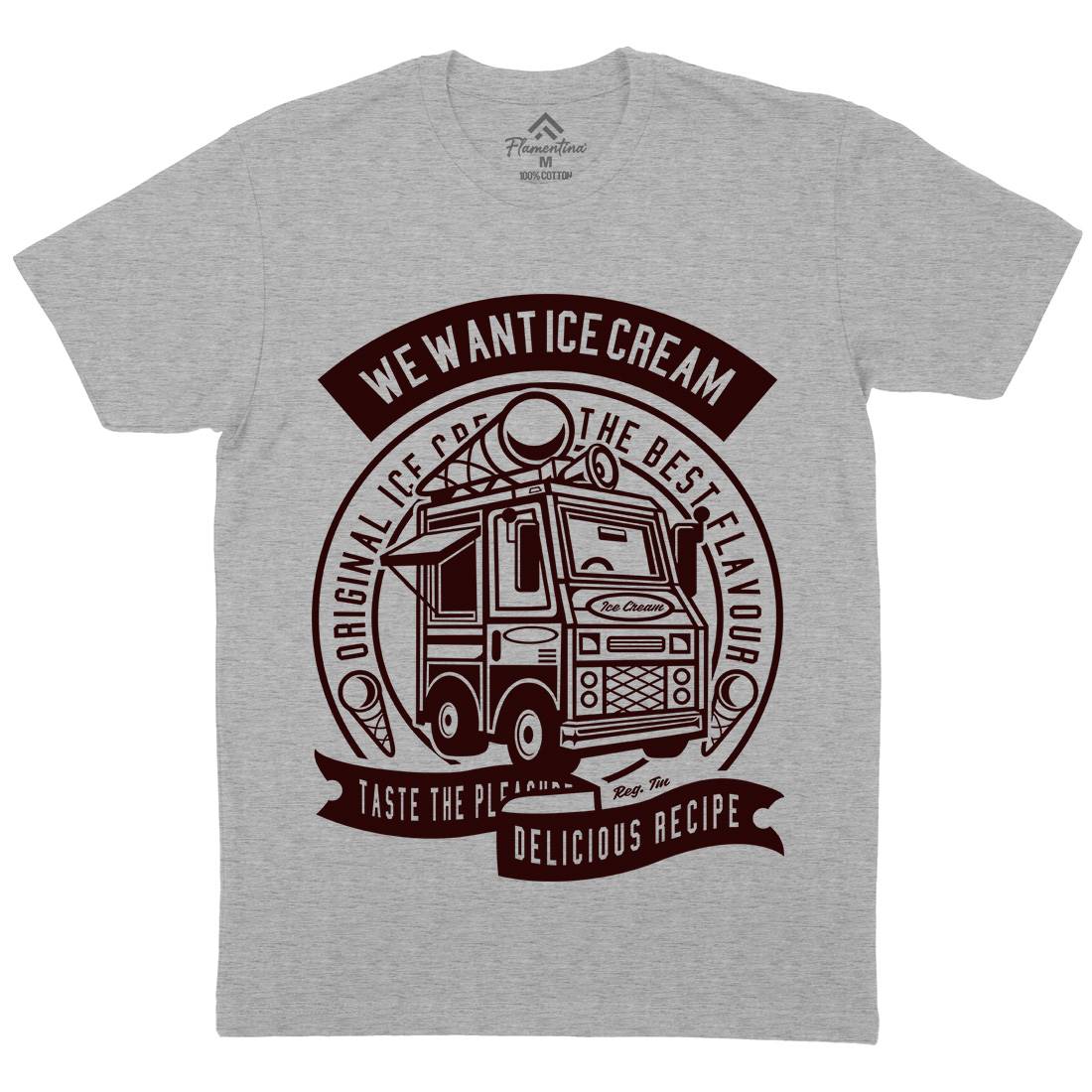 Ice Cream Truck Mens Crew Neck T-Shirt Food A243