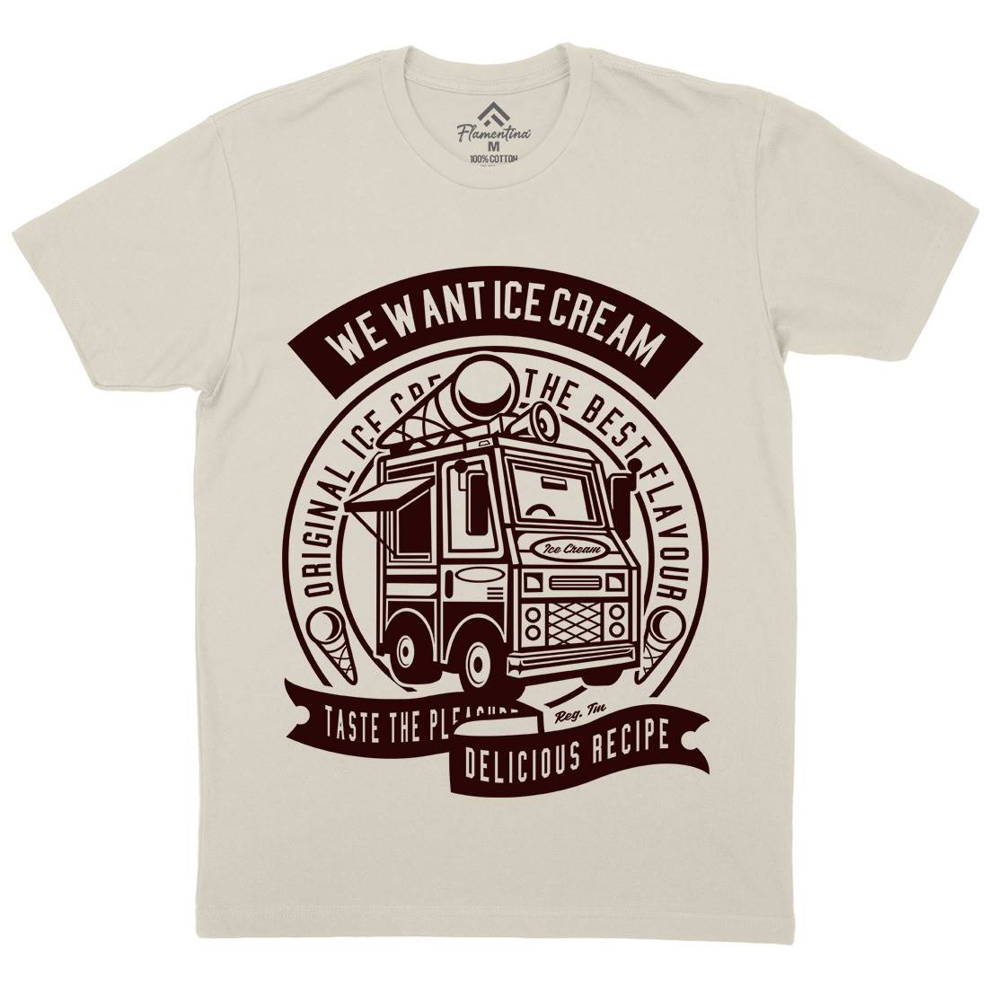 Ice Cream Truck Mens Organic Crew Neck T-Shirt Food A243