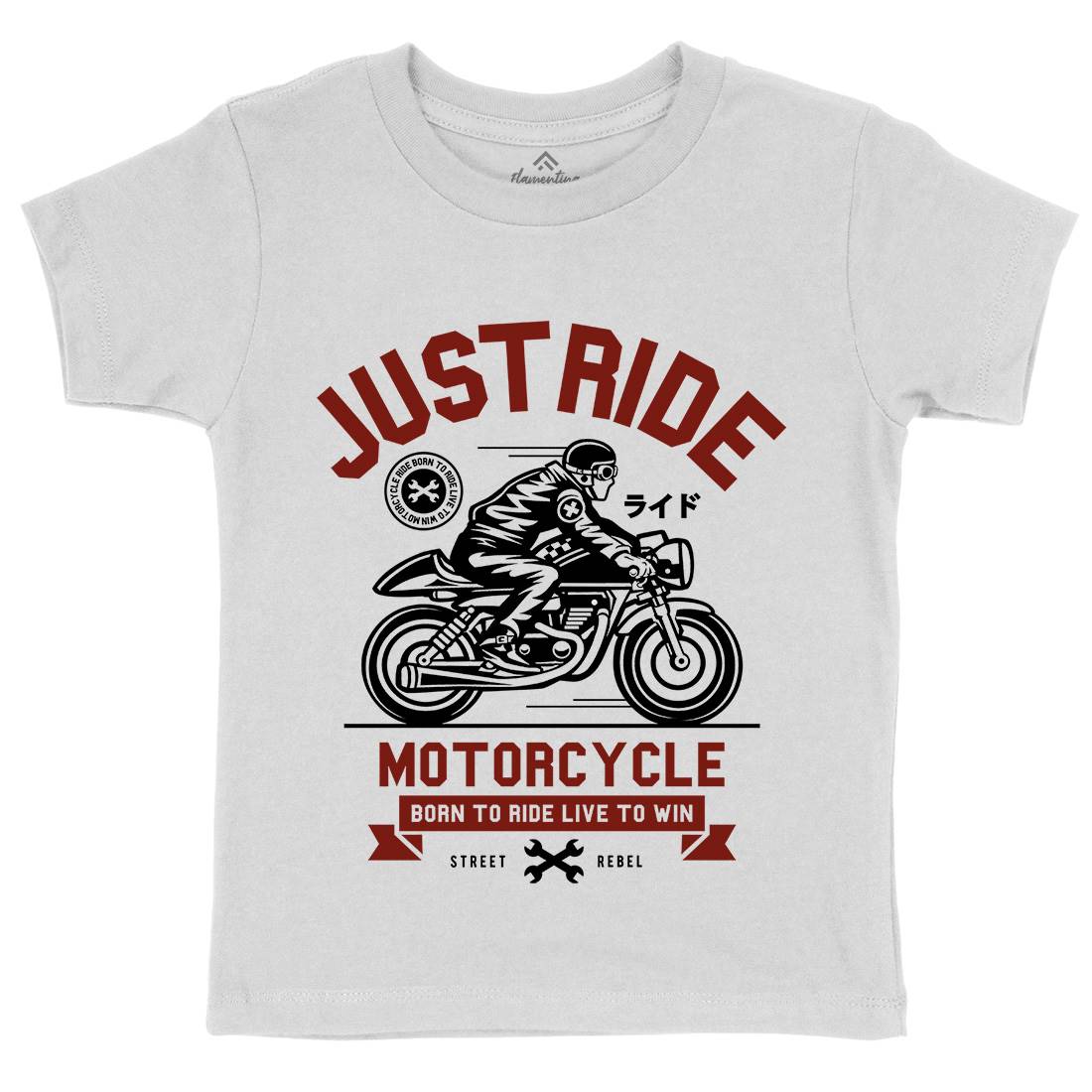 Just Ride Kids Crew Neck T-Shirt Motorcycles A244