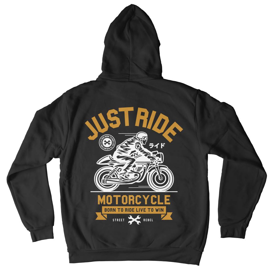 Just Ride Mens Hoodie With Pocket Motorcycles A244