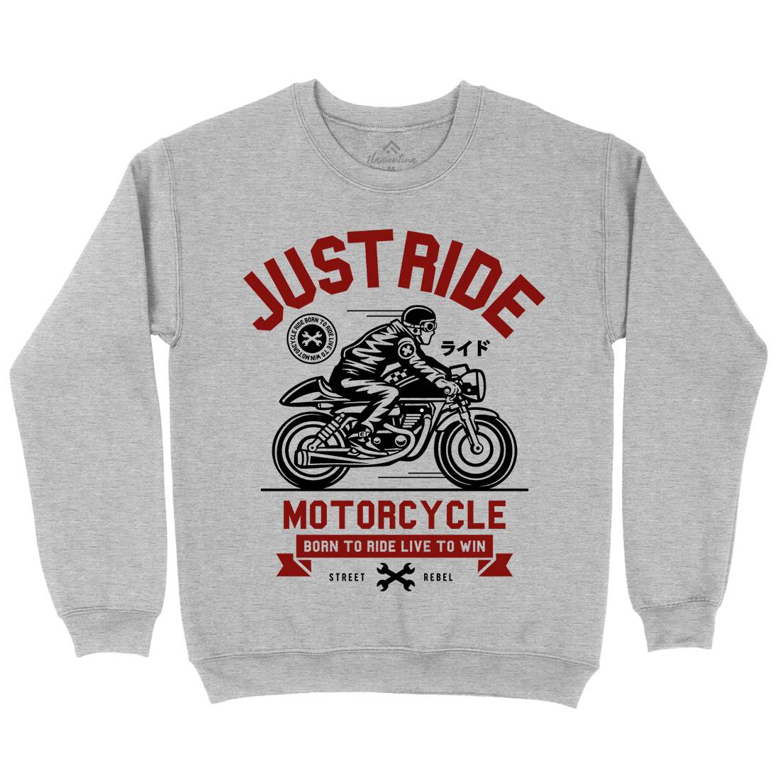 Just Ride Kids Crew Neck Sweatshirt Motorcycles A244