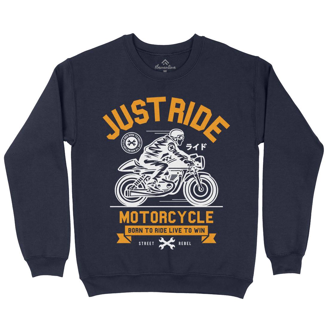 Just Ride Mens Crew Neck Sweatshirt Motorcycles A244