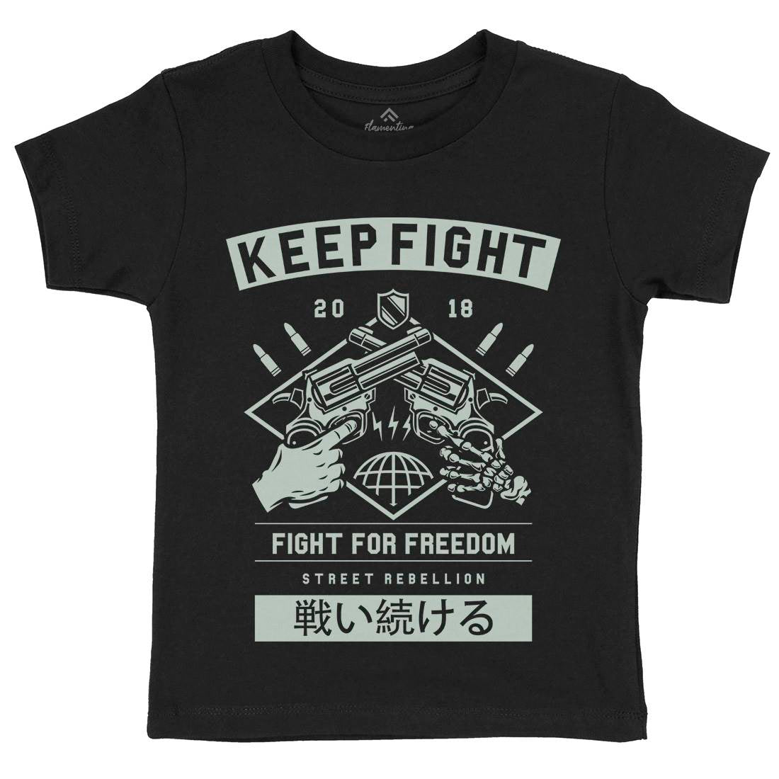 Keep Fight Kids Organic Crew Neck T-Shirt Illuminati A245