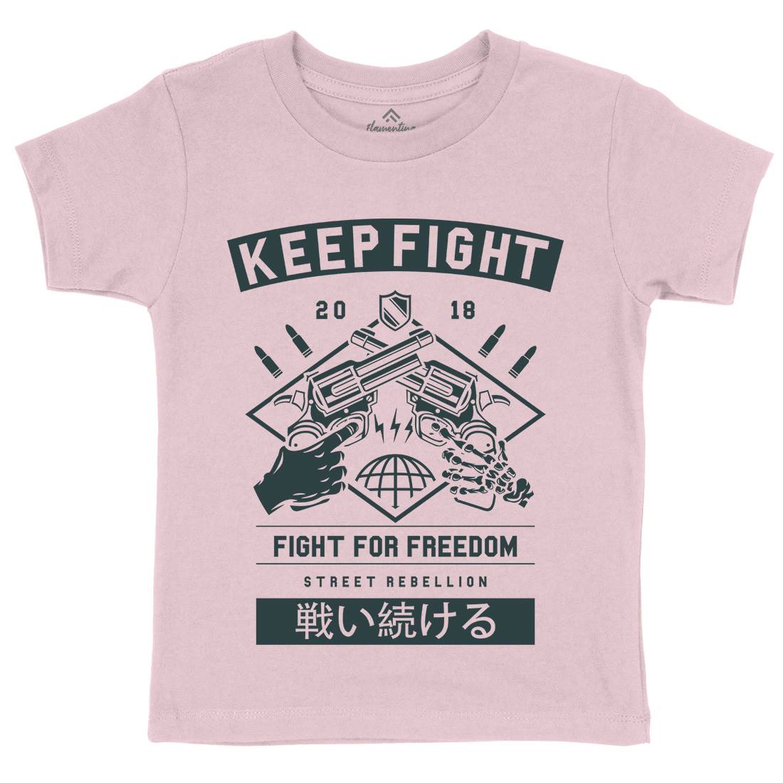 Keep Fight Kids Crew Neck T-Shirt Illuminati A245