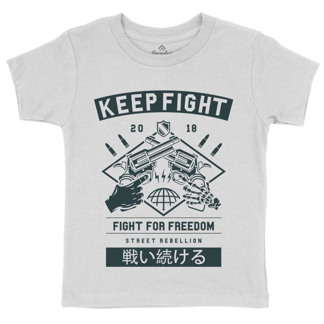 Keep Fight Kids Organic Crew Neck T-Shirt Illuminati A245