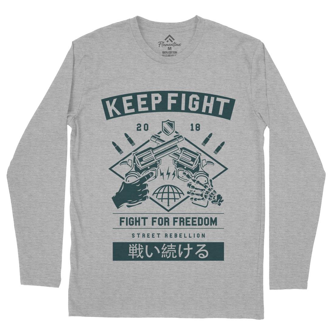 Keep Fight Mens Long Sleeve T-Shirt Illuminati A245